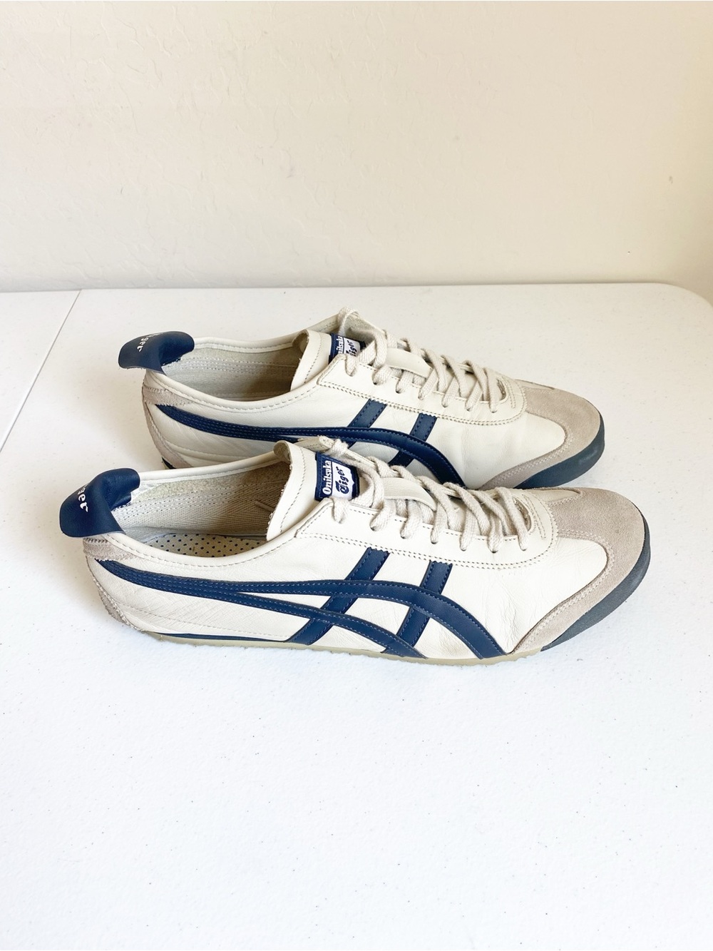 Onitsuka Tiger Mexico 66 Low-Top Lifestyle Sneakers Off white/Dark Navy Size 13